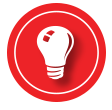 While light bulb icon surrounded by a red circle with a smaller while circle outline. From the Security Alarm Monitoring Service (SAMS) home page, under the heading Monitoring Solutions. Suggesting that Security Alarm Monitoring Service are the bright choice for Australian bureaus looking for wholesale alarm monitoring