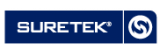 Suretek logo, white text on a blue background from the Supported Products range for Security Alarm Monitoring Service range of monitored products in their graded alarm monitoring control room